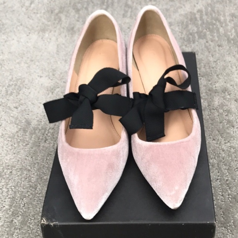 JCREW VELVET HEELS w Bow